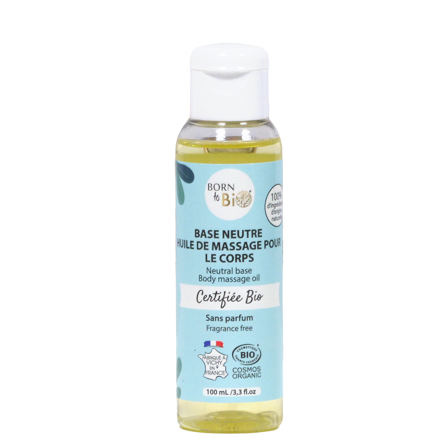 Massage oil with neutral base, certified organic