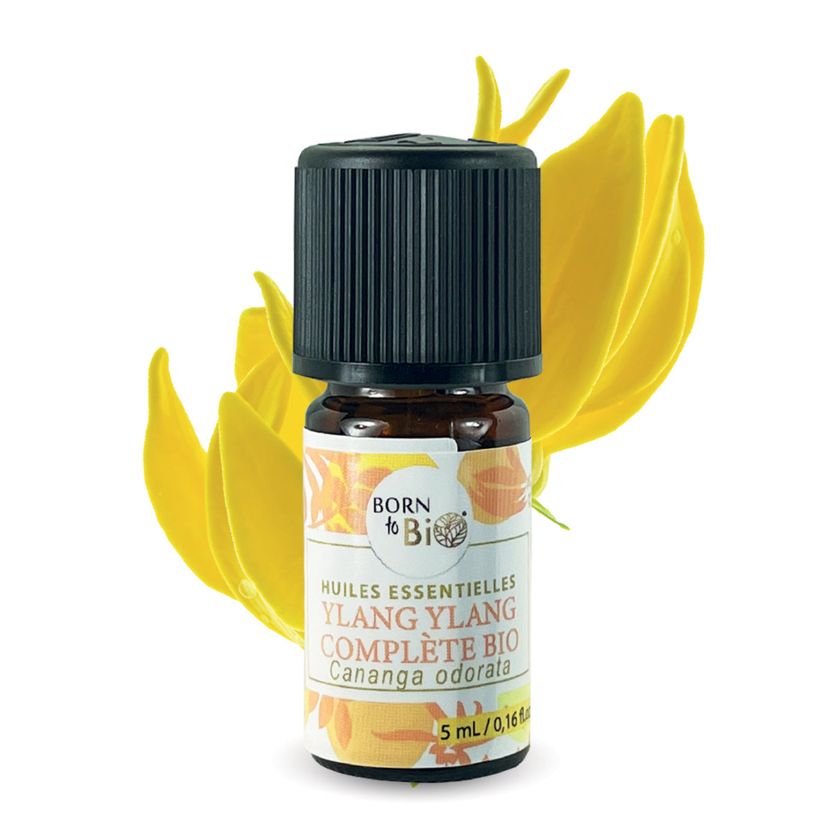 Huile essentielle d’Ylang-Ylang complète bio, à l’arôme floral et exotique, obtenue par distillation des fleurs fraîches. 