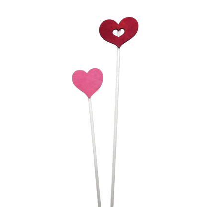Bâtonnets Diffuseur Bois Cœurs Rouge & Rose