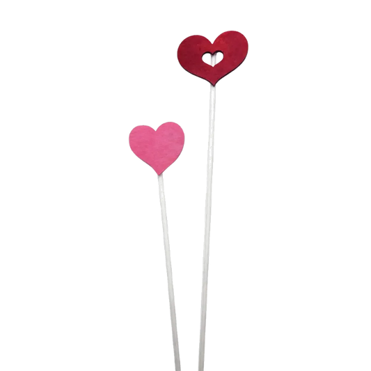 Bâtonnets Diffuseur Bois Cœurs Rouge & Rose